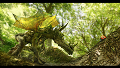 Green abstract 3d cg