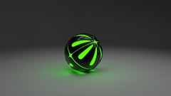 Green abstract 3d Pokeball digital art Cinema4D
