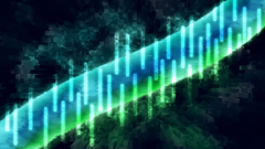 Green abstract blue stripes