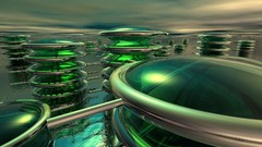 Green abstract cgi 3D