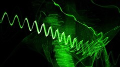 Green abstract colors waves backgrounds digital art