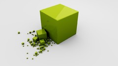 Green abstract cubes 3d
