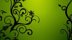 Green abstract floral flourish