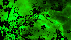 Green abstract Flowers