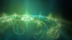 Green abstract Fractals lines