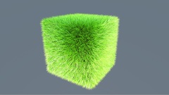 Green abstract grass cubes