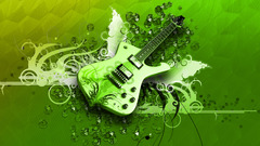 Green abstract guitar
