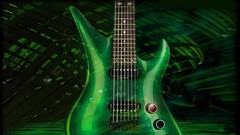 Green abstract guitars