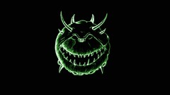 Green abstract horns Doom smiling demons video games retro 