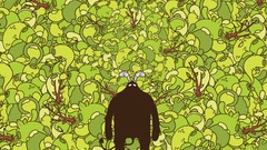 Green abstract leaves demons