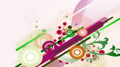 Green abstract lines circles