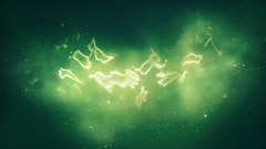 Green abstract outer space