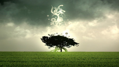 Green abstract Trees grass