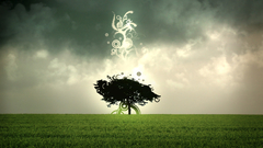 Green abstract Trees grass