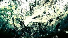 Green abstract vocaloid green hair Megpoid Gumi