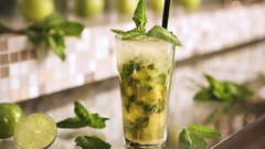Green alcohol cocktail drinks