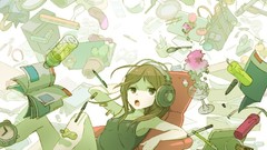 Green anime girls belongings