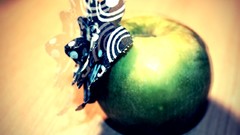 Green apple food fruits left lomo