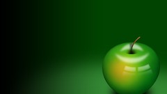 Green apples food green background 3d fruits cgi Simple 