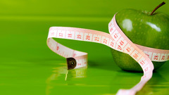 Green apples green background