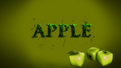 Green apples Typography 3d splashes