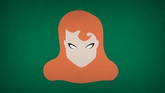 Green background dc comics blo0p villians Poison Ivy