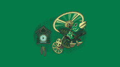 green background digital art Simple Background clocks Green