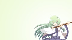 Green background long hair anime girls green eyes kochiya sanae 