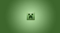 Green background minecraft creeper minimalistic video games 