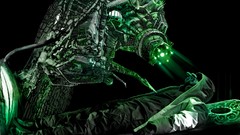 Green black background paintings lot hurt science fiction 