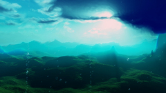 Green blue Mountains hills