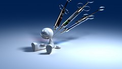 Green blue red Needles