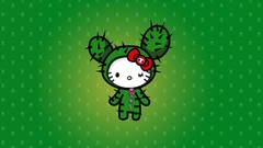 Green cactus emo hello kitty
