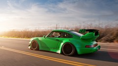 Green cars porsche 911