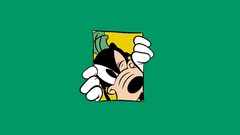 Green cartoons green background goofy walt disney minimalistic 