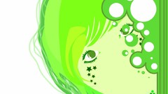 Green cartoons green girl