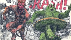 Green cartoons red Monsters