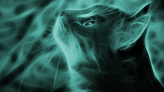 Green cats Animals Fractalius