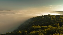 Green clouds forests skies