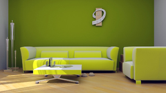 Green couch interior