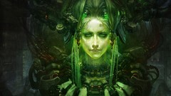 Green cyberpunk fan art artwork fantasy art