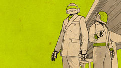 Green daft punk artwork
