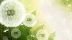 Green dandelions vector art
