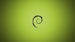 Green debian Linux Minimalism green background shapes artwork