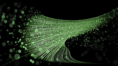 Green dots abstract lines