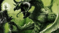 Green Dragons Jaws creatures Wizards artwork fantasy art