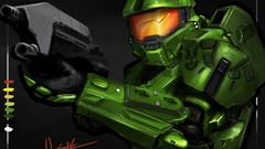 Green drawings fan art halo video games Halo 4 master chief