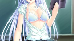 Green eyes bra cleavage hentai teachers open shirt