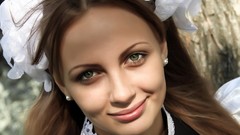 Green eyes brunettes Russians