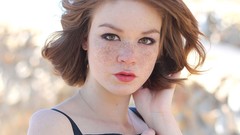 Green eyes freckles redheads